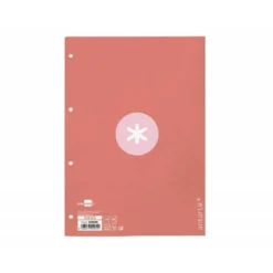 RECAMBIO LIDERPAPEL A4 ANTARTIK 80 HOJAS 90G/M2 CUADRO 5 MM 4 TALADROS 1 BANDA MARCO COLOR ROSA
