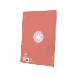 RECAMBIO LIDERPAPEL A4 ANTARTIK 80 HOJAS 90G/M2 CUADRO 5 MM 4 TALADROS 1 BANDA MARCO COLOR ROSA