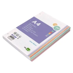 RECAMBIO LIDERPAPEL A4 200+50 HOJAS 90G/M2 CUADRO 5 MM 4 TALADROS BANDAS DE 5 COLORES