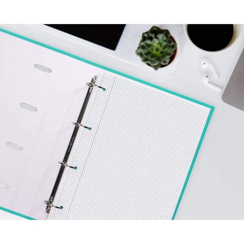 RECAMBIO LIDERPAPEL A4 200+50 HOJAS 90G/M2 CUADRO 4 MM CON MARGEN 4 TALADROS
