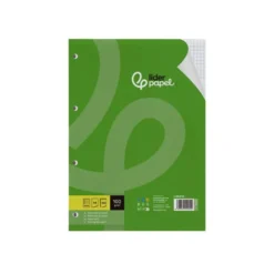 RECAMBIO LIDERPAPEL A4 100 HOJAS 100G/M2 CUADRO 5 MM CON MARGEN 4 TALADROS