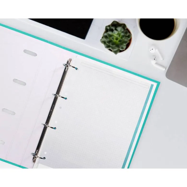 RECAMBIO LIDERPAPEL ANTARTIK DOTS A4 100 HOJAS 90G/M2 RAYADO PUNTOS 4 TALADROS BANDAS DE 5 COLORES