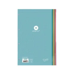 RECAMBIO LIDERPAPEL ANTARTIK DOTS A4 100 HOJAS 90G/M2 RAYADO PUNTOS 4 TALADROS BANDAS DE 5 COLORES