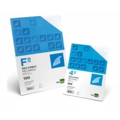 Recambio liderpapel cuarto apaisado 100 h 2tca-07 cuadro 6 mm 2 taladros con margen
