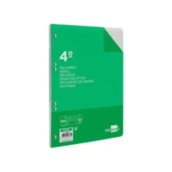 Recambio Liderpapel Cuarto 6 taladros 60 gr rayado horizontal