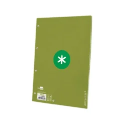 RECAMBIO LIDERPAPEL DIN A4 ANTARTIK 80 HOJAS 90G/M2 CUADRO 5MM 4 TALADROS 1 BANDA CON MARCO COLOR VERDE
