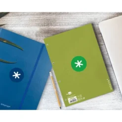 RECAMBIO LIDERPAPEL DIN A4 ANTARTIK 80 HOJAS 90G/M2 CUADRO 5MM 4 TALADROS 1 BANDA CON MARCO COLOR VERDE