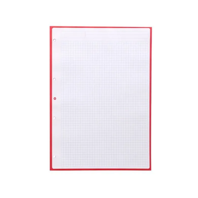 RECAMBIO LIDERPAPEL DIN A4 ANTARTIK 80 HOJAS 90G/M2 CUADRO 5 MM 4 TALADROS 1 BANDA MARCO COLOR FRAMBUESA