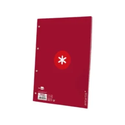RECAMBIO LIDERPAPEL DIN A4 ANTARTIK 80 HOJAS 90G/M2 CUADRO 5 MM 4 TALADROS 1 BANDA MARCO COLOR FRAMBUESA