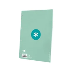 RECAMBIO LIDERPAPEL DIN A4 ANTARTIK 80 HOJAS 90G/M2 CUADRO 5 MM 4 TALADROS 1 BANDA MARCO COLOR MENTA
