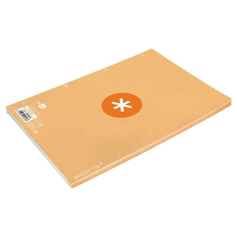 RECAMBIO LIDERPAPEL DIN A4 ANTARTIK 80 HOJAS 90G/M2 CUADRO 5MM 4 TALADROS 1 BANDA CON MARCO COLOR AMARILLO