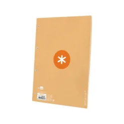 RECAMBIO LIDERPAPEL DIN A4 ANTARTIK 80 HOJAS 90G/M2 CUADRO 5MM 4 TALADROS 1 BANDA CON MARCO COLOR AMARILLO