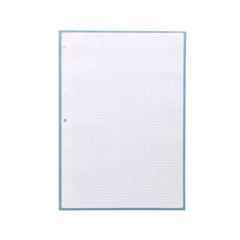 RECAMBIO LIDERPAPEL DIN A4 ANTARTIK 80 HOJAS 90G/M2 CUADRO 5MM 4 TALADROS 1 BANDA CON MARCO COLOR CELESTE