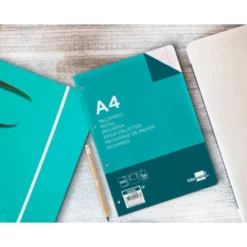 Recambio Liderpapel DIN A4 100 hojas 100g/m2 liso con margen y con 4 taladros.