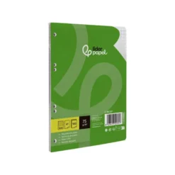RECAMBIO LIDERPAPEL DIN A5 100 HOJAS 75 GR CUADRO 6MM CON MARGEN 6 TALADROS