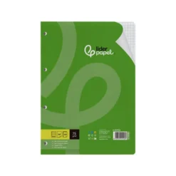 RECAMBIO LIDERPAPEL DIN A4 100 HOJAS 75 GR CUADRO 6 MM 4 TALADROS CON MARGEN