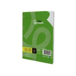 RECAMBIO LIDERPAPEL DIN A5 100 HOJAS 75 GR CUADRO 3MM CON MARGEN 6 TALADROS