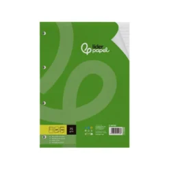 RECAMBIO LIDERPAPEL DIN A4 100 HOJAS 75 GR HORIZONTAL CON MARGEN 4 TALADROS