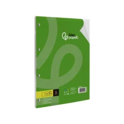 RECAMBIO LIDERPAPEL DIN A4 100 HOJAS 75 GR LISO SIN MARGEN 4 TALADROS