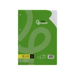 RECAMBIO LIDERPAPEL DIN A4 80 HOJAS 75G/M2 CUADRO 4 MM CON MARGEN 4 TALADROS