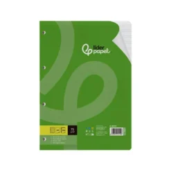RECAMBIO LIDERPAPEL DIN A4 100 HOJAS 75 GR PAUTA 4 3.5MM CON MARGEN 4 TALADROS