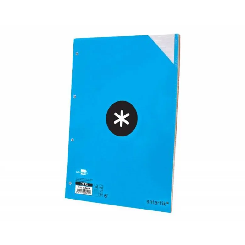 RECAMBIO LIDERPAPEL DIN A4 100 HOJAS 100G/M2 RAYADO HORIZONTAL 4 TALADROS BANDAS DE 5 COLORES ANTARTIK