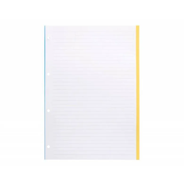 RECAMBIO LIDERPAPEL DIN A4 100 HOJAS 100G/M2 RAYADO HORIZONTAL 4 TALADROS BANDAS DE 5 COLORES ANTARTIK
