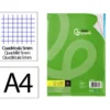 Recambio Liderpapel DIN A4 4 taladros 80gr cuadrícula 5mm