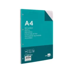 Recambio Liderpapel Din A4 4 taladros 100 gr pauta 2.5 mm