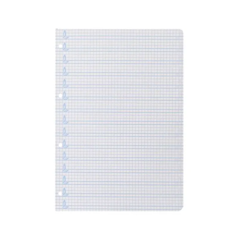 Recambio Liderpapel folio 4 taladros 80g cuadriculado pautado 5 mm