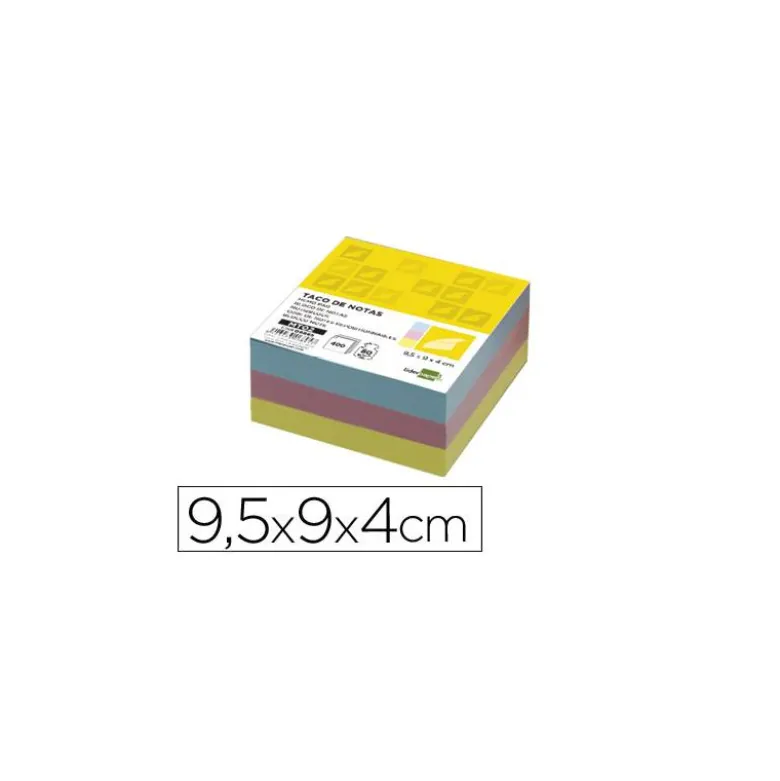 Recambio liderpapel multitaco colores tamaño 95x90x40 mm