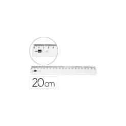 Regla de plastico Liderpapel Irrompible Transparente 20 cm