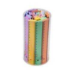 REGLA FAIBO PLASTICO 16 CM BOTE DE 100 UNIDADES COLORES SURTIDOS