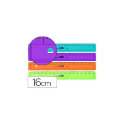 Regla marca Mor 16 cm plastico de colores surtidos