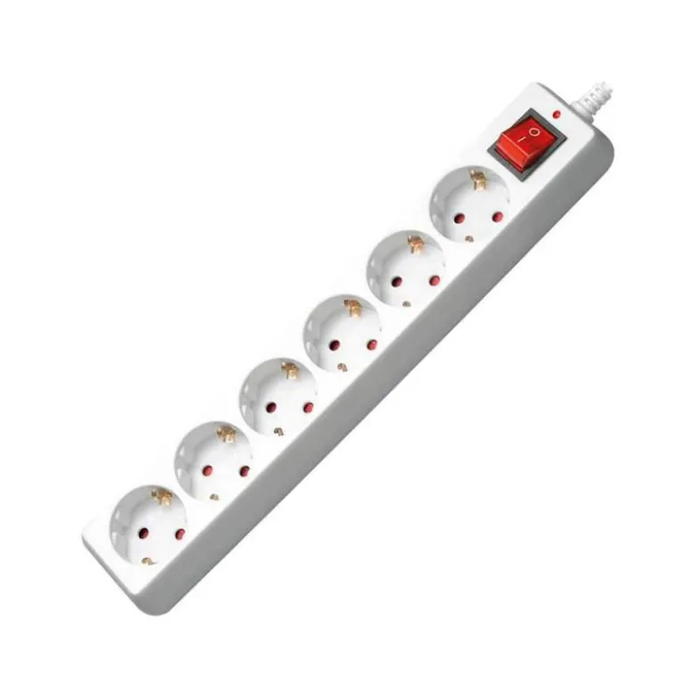 Regleta 6 tomas Mediarange sin interruptor 1,4 m