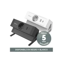 REGLETA FELLOWES SOBREMESA 1 TOMA + USB A + USB C COLOR BLANCO