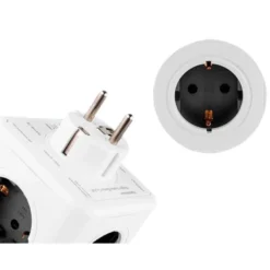 REGLETA Q-CONNECT DE CUBO ENCHUFE MULTIPLE POWER CUBE 5 EN 1 DIRECTO A PARED 5 TOMAS DE CORRIENTE 75X75X112MM
