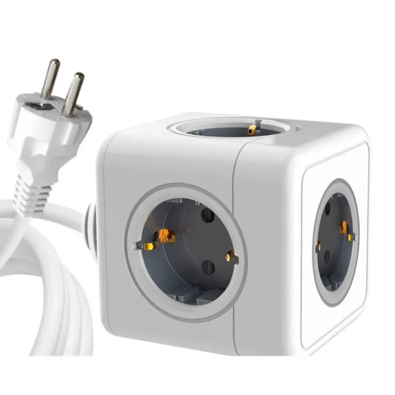 REGLETA Q-CONNECT DE CUBO ENCHUFE MULTIPLE POWER CUBE 5 EN 1 CABLE DE 1,4 MT 5 TOMAS DE CORRIENTE 75X75X112MM
