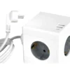 REGLETA Q-CONNECT DE CUBO ENCHUFE MULTIPLE POWER CUBE 6 EN 1 CABLE DE 1,4MT 3 TOMAS DE CORRIENTE+2 USB+1 USB C