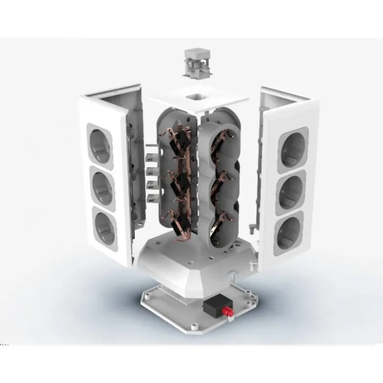 REGLETA Q-CONNECT ENCHUFE MULTIPLE 16 EN 1 CABLE 2 MT 12 TOMAS DE CORRIENTE+3 USB+1 USB TIPO C 120X120X210MM