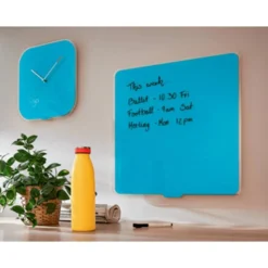RELOJ LEITZ COSY DE PARED CRISTAL AZUL