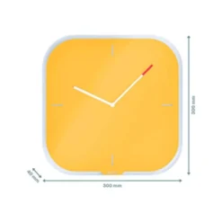 RELOJ LEITZ COSY DE PARED SILENCIOSO CRISTAL 30X30CM AMARILLO