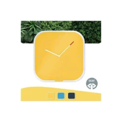 RELOJ LEITZ COSY DE PARED SILENCIOSO CRISTAL 30X30CM AMARILLO