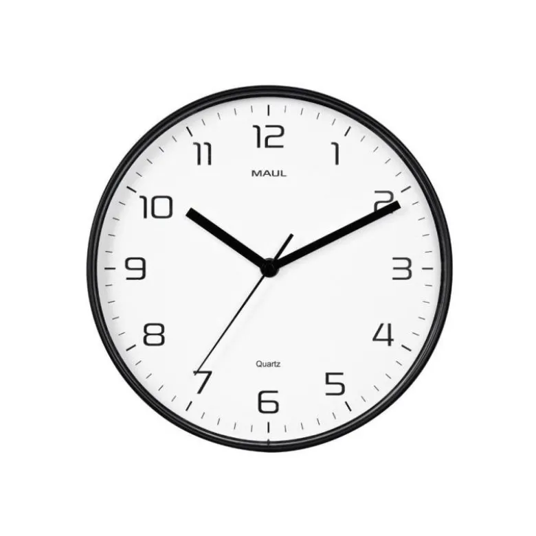 RELOJ MAUL DRIP DE PARED REDONDO 25 CM DIAMETRO CUARZO MARCO NEGRO