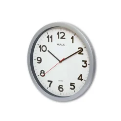 RELOJ MAUL STEP DE PARED REDONDO 20 CM DIAMETRO ELECTRICO COLOR PLATA