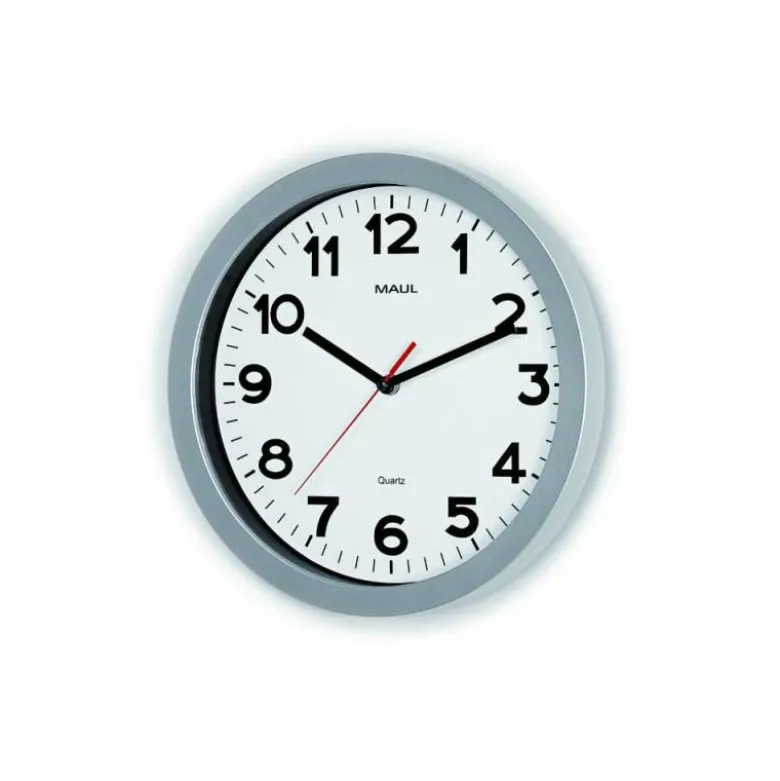RELOJ MAUL STEP DE PARED REDONDO 30 CM DIAMETRO ELECTRICO COLOR PLATA