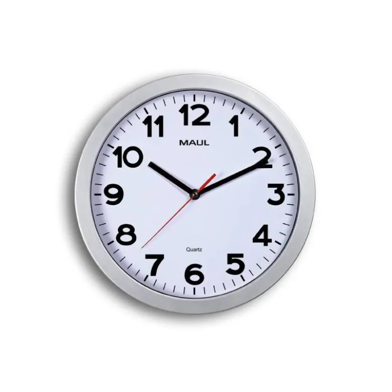 RELOJ MAUL STEP DE PARED REDONDO 30 CM DIAMETRO ELECTRICO COLOR PLATA