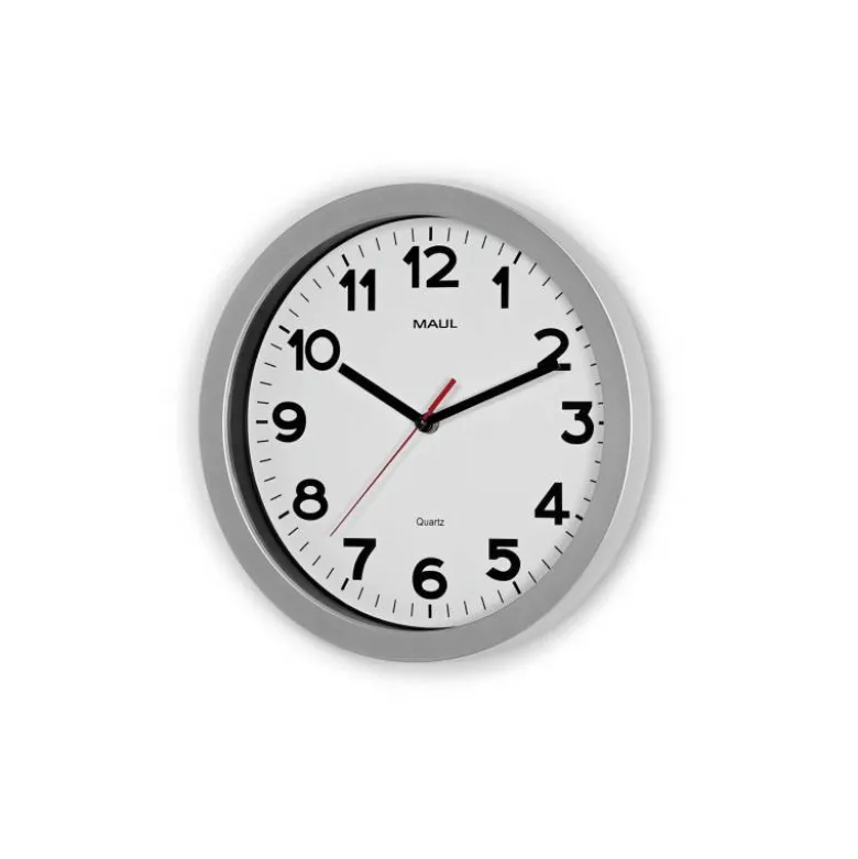 RELOJ MAUL STEP DE PARED REDONDO 30 CM DIAMETRO ELECTRICO COLOR PLATA