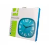 RELOJ Q-CONNECT DE PARED DE PLASTICO REDONDO 30 CM MOVIMIENTO SILENCIOSO COLOR AZUL