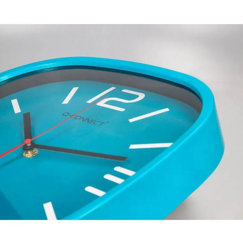 RELOJ Q-CONNECT DE PARED DE PLASTICO REDONDO 30 CM MOVIMIENTO SILENCIOSO COLOR AZUL